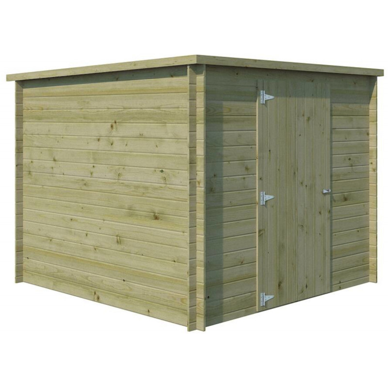 Chalet En Bois Gardenas Ystad 15.98 M² - En épicéa, Toit Bac Acier, Porte Et Fenêtres Vitrées - Dimensions 435x411x248 Cm, Livré En Kit