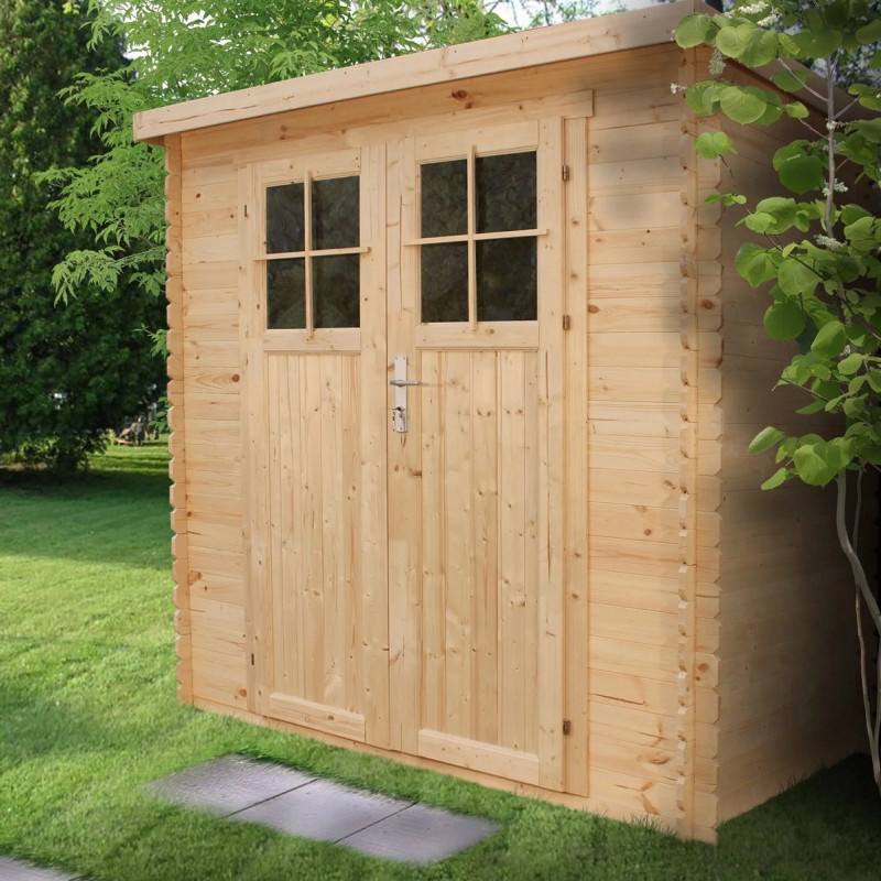 Abri de jardin 2m² - porte 34mm - bois 19mm - avec plancher - Timbela