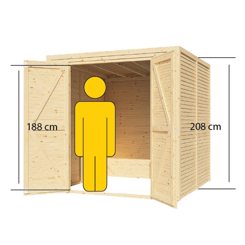 Abri de jardin en bois brut 4,2m² - Fineline 3 - Bertilo