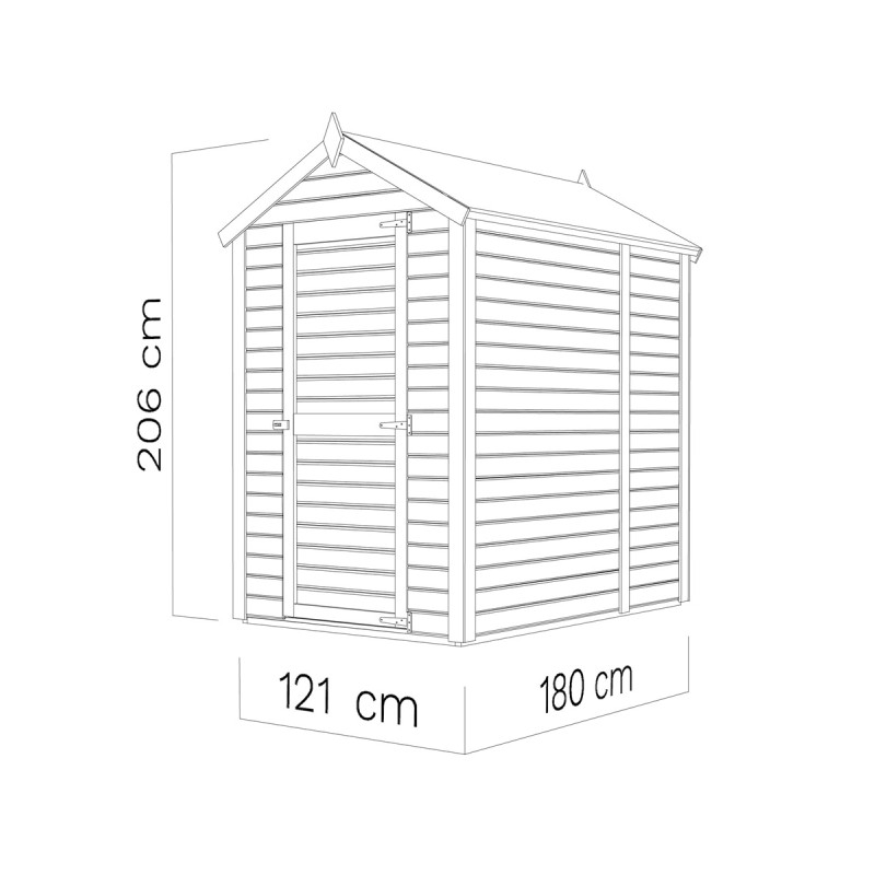 Abri de jardin en bois brut 2,2m² - Medium - avec plancher - Bertilo